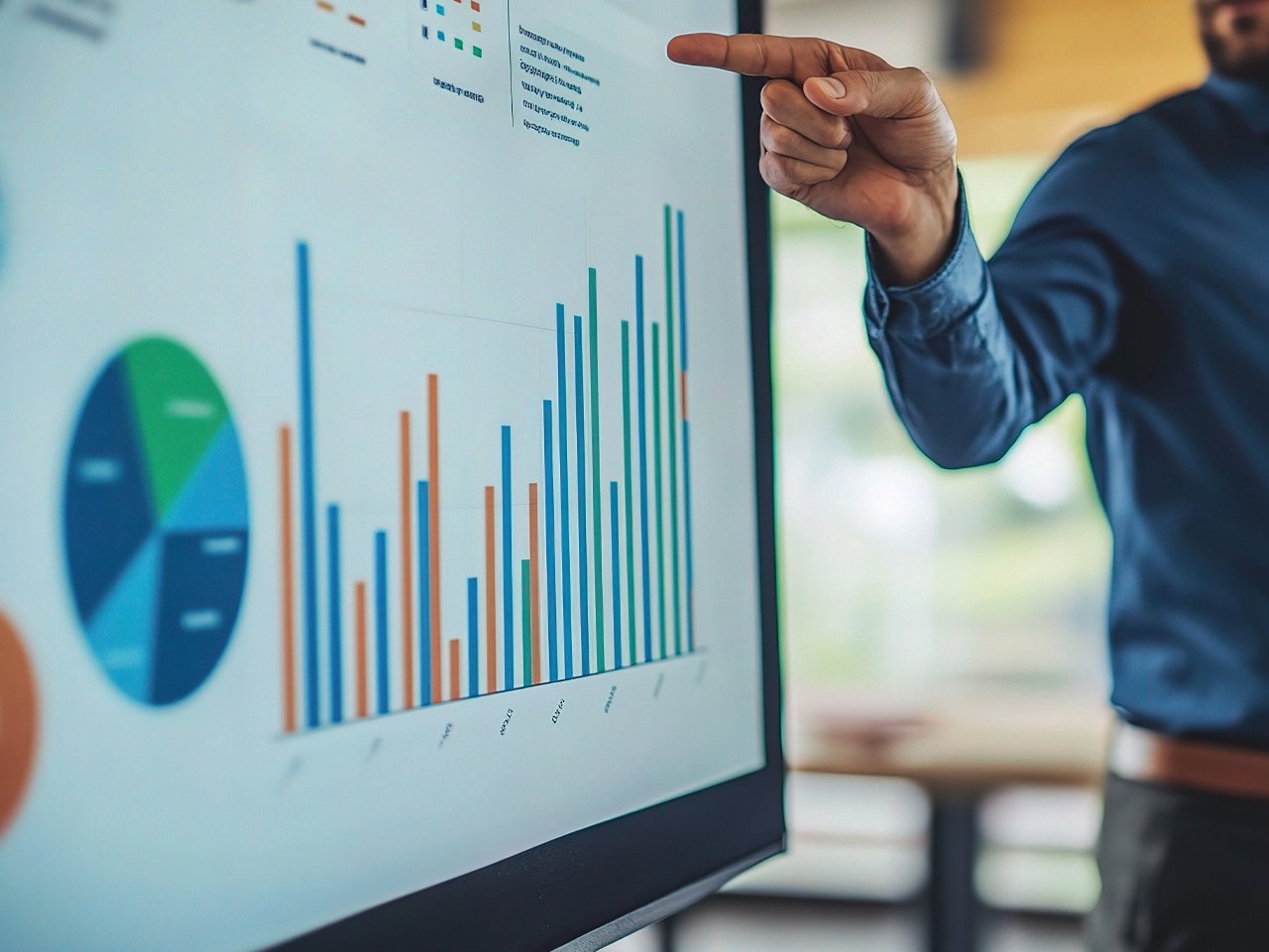 man-pointing-to-monitor-displaying-charts