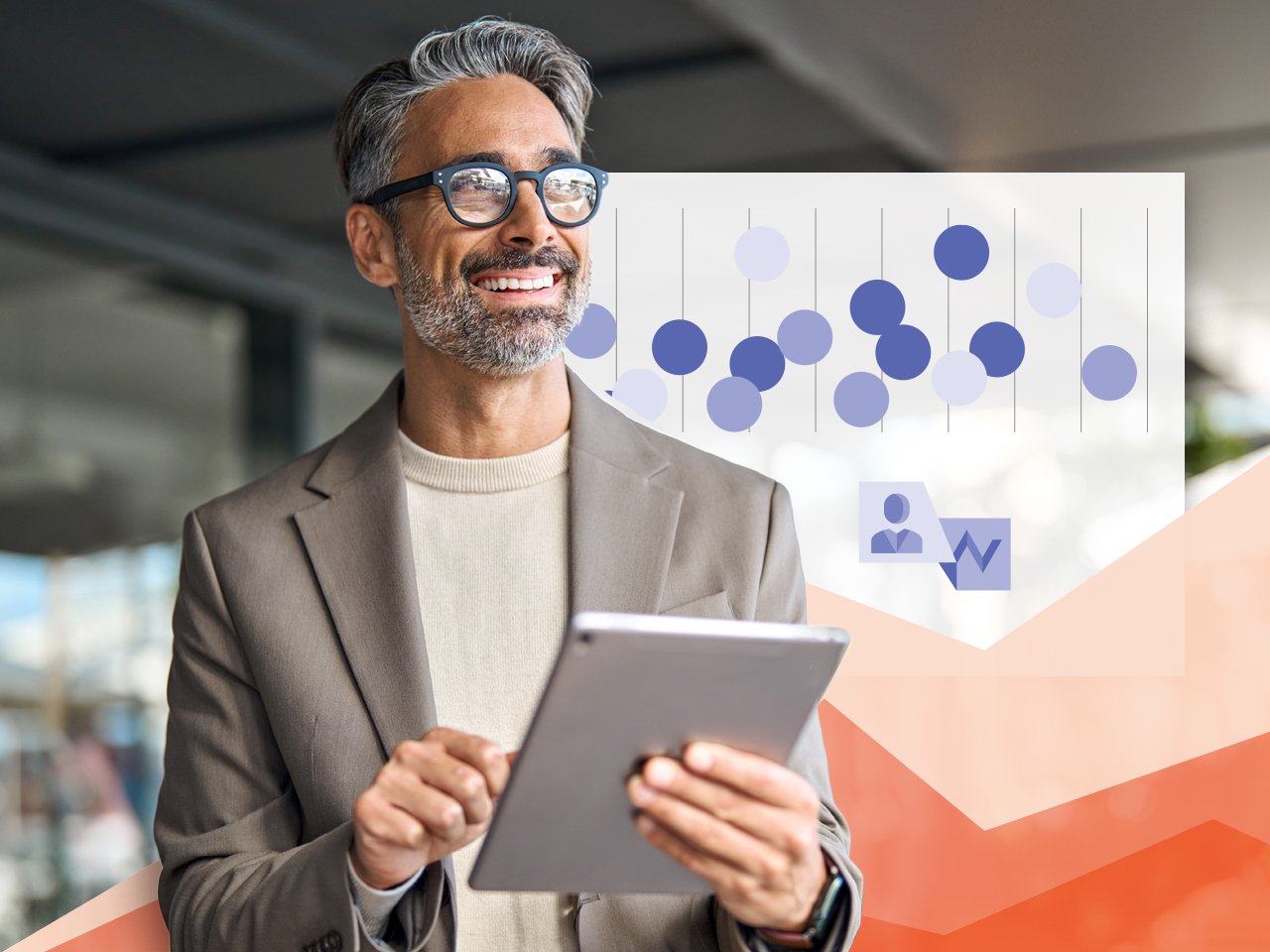 business-man-holding-tablet-data-chart-in-background